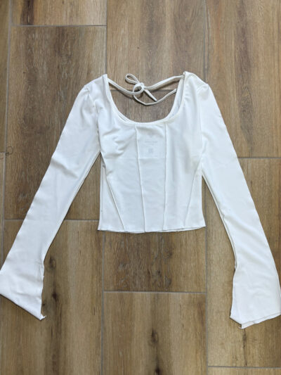 Crop majica Natasha – bijela - M  veličina