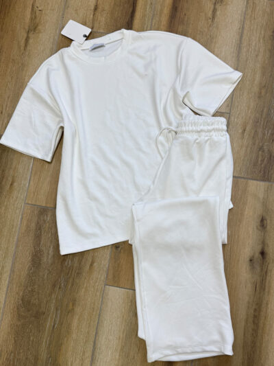 Dvodjelni set Quincy – cream bijeli - S veličina