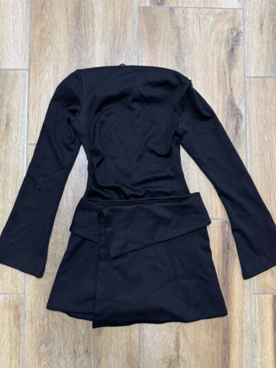 Mini haljina sa “overlay” suknjom Lindon – crna- XS veličina